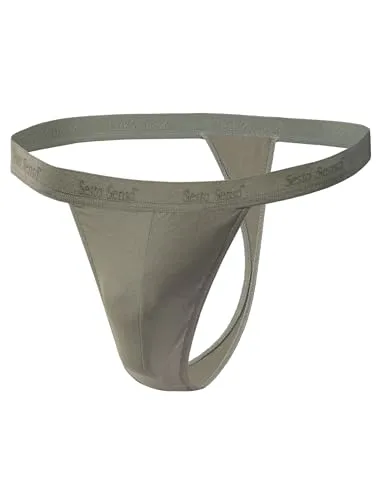 sesto senso Herren String Baumwolle Thong Slips 1er Pack Tanga Sport G-String XL Dunkelbeige