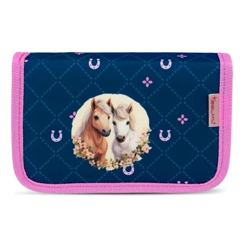 Belmil Federmäppchen 335-72 – Großes Schuletui für Jungen & Mädchen, Ungefüllt (Meet Your Horses)