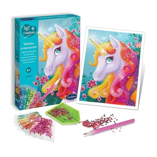 Kreatives Spiel zum Bekleben mit Strasssteinen Einhorn (8+) - Sentosphère 32550