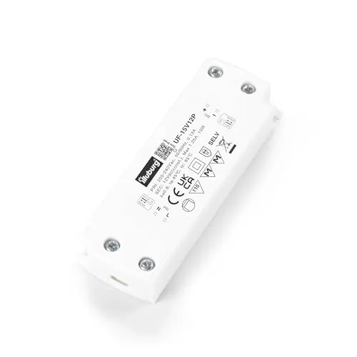 illuburg LED Trafo 12V 15W Flackerfrei - Transformatoren für G4 GU5,3 LED, flackerfreies Licht für besseren Augenschutz und hohe Videoqualität, kompakte Bauweise für verdeckte Montage.