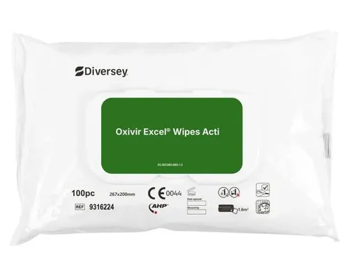 Diversey Oxivir Excel Wipe Desinfektionstücher, 12er Pack - Effektive Desinfektionstücher mit breitem Wirkungsspektrum, ideal für die gründliche Reinigung im Haushalt. Praktische 12er Packung für den täglichen Einsatz.