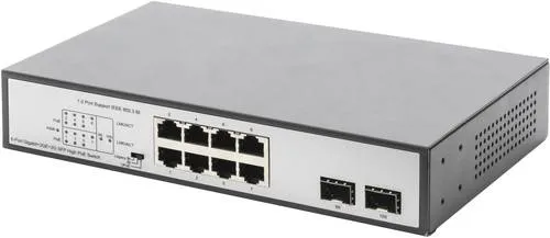 DIGITUS 8 Port Gigabit PoE-Netzwerk-Switch - Netzwerk-Switch mit 180W PoE-Budget, unterstützt PoE++ für leistungsstarke Geräte und bietet 6 PoE-Ports für flexible Netzwerkanwendungen.
