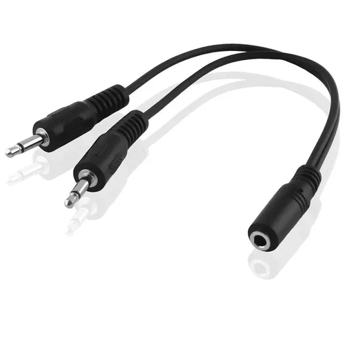 Y Aux Kabel Adapter 1 Klinke Buchse Stereo 2 Stecker Kopfhörer Mono 3,5mm Anlage