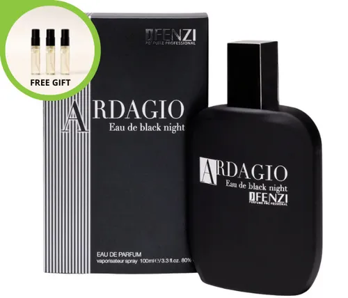 Jfenzi Ardagio Eau De Black Night for Men EDP 100ml Eau de Parfum für Herren
