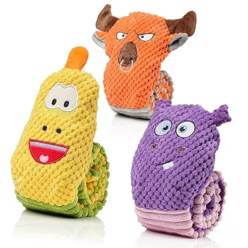 Sedioso Hundespielzeug, (3er-Pack) Quietschendes Hundespielzeug, Spielzeug für Hunde, das mit IQ trainiert, Traktionsspielzeug nicht gepolstert, 23,6 Zoll für kleine, mittlere und große Hunde