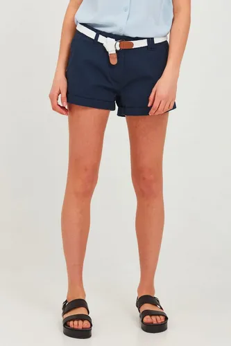 OXMO Chanett Damen Chino Shorts - Größe 40 - INSIG Blue - Damen-Shorts aus softer Twill-Qualität mit elastischem Komfort und nachhaltiger Baumwolle. Ideal für lässige Sommerlooks und garantiert Bewegungsfreiheit.