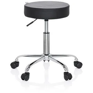 hjh OFFICE 729410 Bürohocker Operator II – Höhenverstellbar und mit Rollen - Bürostühle mit individuell anpassbarer Sitzhöhe und 360° Drehmechanik für hohen Komfort bei der Arbeit.