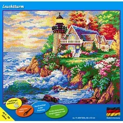 Mini Stecksystem Leuchtturm - 11.600 Teile mit XXL-Steckvorlage - Sets für kreative Köpfe, fördert die Feinmotorik und Kreativität beim Gestalten von Landschaftsmotiven.