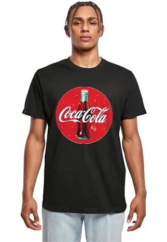 Merchcode Herren Mc891-Coca Cola Bottle Logo Tee T-Shirt, Schwarz, XL EU - T-Shirts für Herren mit hohem Tragekomfort und vielseitigem Styling-Potential, ideal für jeden Anlass und pflegeleicht im Alltag.