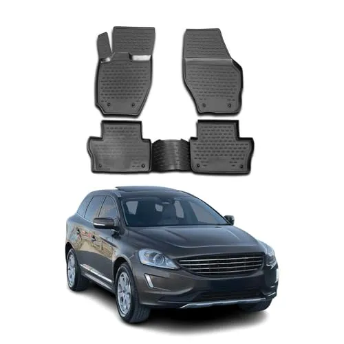 OMAC Auto-Fußmatten für Volvo XC60 2008-2017 - Fahrzeugspezifische 4-teilige TPE Fußmatten, wasserdicht und rutschfest, bieten optimalen Schutz und sind leicht zu reinigen. Perfekte Passform für Ihren Volvo XC60!