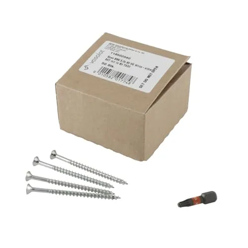 Spax 5x80 Senkkopfschrauben Vollgewinde TX20 4CUT mit Wellenschliff, T-Star plus & Spax Bit T-Star plus T20, Wirox - 51-teilig