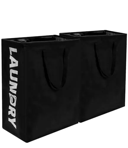 Stück Faltbarer wäschekorb,75 Liter Wäschesammler Schmal Wäschekorb Klein,Aufbewahrungskorb Laundry Baskets Wäschetonne für Badezimmer Wohnzimmer,60x40x34cm 2