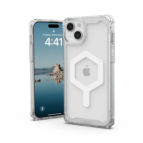 UAG Plyo MagSafe iPhone 15 Plus - ice/white - Handys Cover Cases mit eingebautem Magnetring für MagSafe, extrem leicht und stoßfest mit 16 ft. Drop Protection, ideal für maximalen Schutz und kabelloses Laden.