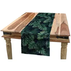 Abakuhaus Tischläufer Esszimmer Küche Rechteckiger Dekorativer Tischläufer, Palme Exotische Dschungel Laub Muster grün 40 cm x 225 cm
