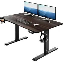 Produktbild CASARIA Gaming-Tisch 109357, elektrisch höhenverstellbar, braun