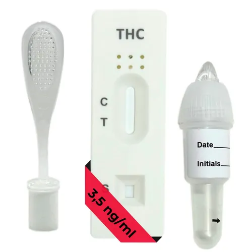 EKNA THC Test 3,5 ng - Schneller Drogenschnelltest für Fahrtauglichkeit - Drogentests mit hochsensibler Technologie, erkennt THC ab 3,5 ng/ml im Speichel – ideal für schnelle, zuverlässige Ergebnisse in nur 5 Minuten, perfekt für Selbsttests und Kontrollen.