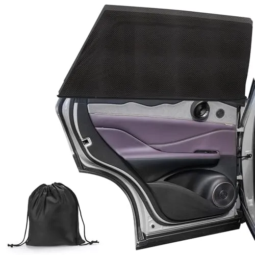 Stück Sonnenschutz Auto Baby, Autofenster Sonnenschutz, Universal Auto Elastizitä Netz, UV-Stopp Rollos mit Klettband, XL 2