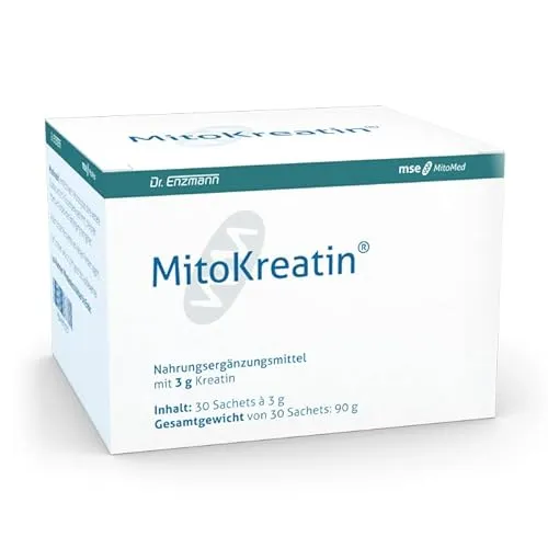 MitoKreatin® Kreatin-Nahrungsergänzung in praktischen Sachets - Praktische Sachets mit 3 g reinem Kreatin für intensives Training. Frei von Allergenen und Zusatzstoffen, ideal für aktive Menschen. Unterstützt die körperliche Leistung unkompliziert und effizient.