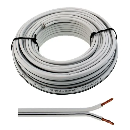 10m Lautsprecherkabel 2x 2,5mm² Weiß Audiokabel Boxenkabel von Seki