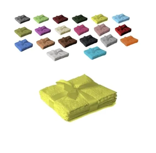EXKLUSIV HEIMTEXTIL Handtuchserie im Set mit Schleife Marke Seiftuch 4er Set 30 x 30 cm Gelb