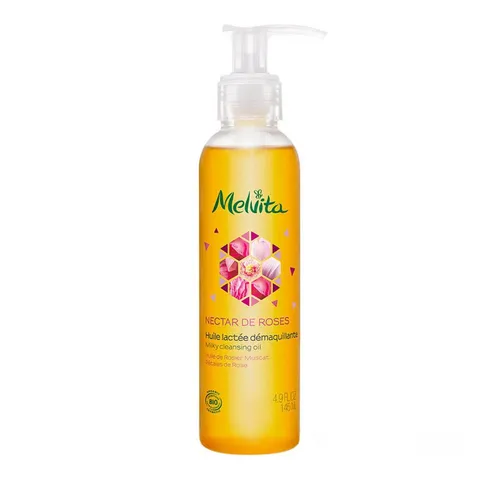 Melvita Gesichts-Reinigungscreme Nectar de Rose - Reinigungsöl 145ml - Sanftes Reinigungsöl für eine gründliche Gesichtsreinigung. Ideal für die tägliche Pflege, hinterlässt die Haut weich und erfrischt.
