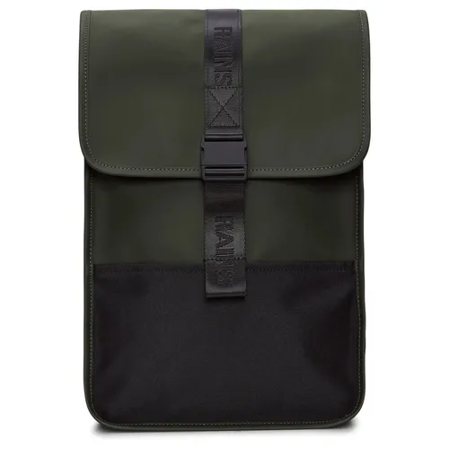 RAINS Trail Backpack Mini W3 - Wasserdichter Rucksack in Grün - Wanderrucksack von RAINS, ideal für Outdoor-Abenteuer, mit wasserdichtem Material und kompaktem Design für maximalen Komfort.