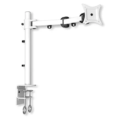 DMP Monitor Tischhalterung LCD 352S - Halterung für Monitore bis zu 32 Zoll (81,3cm max. 10kg) - neigbar schwenkbar höhenverstellbar VESA 75/100 weiß