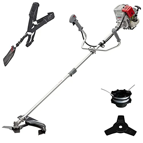 IKRA Benzin Freischneider IBF 31-4 - Vielseitiger Rasentrimmer mit Fadenspule und 3-Zahn-Messer - Rasentrimmer & Motorsensen: Kraftvoller 4-Takt-Motor, ergonomischer Bike-Handgriff und werkzeugfreier Luftfilterwechsel für hohen Bedienkomfort und Langlebigkeit.