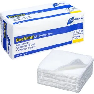 Meditrade Mullkompressen BeeSana, unsteril, 7,5 x 7,5cm, 12-fach, 100 Stück