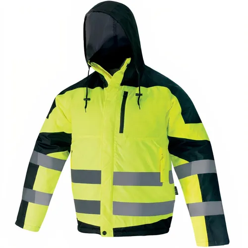 ART.MaSter FLASH MEDIUM Warnschutzjacke M - Gelb - Hochsichtbare Winterjacke aus wasserdichtem Oxford 300D-Polyester, ideal für Sicherheit am Arbeitsplatz. Reflektierende Streifen und verstellbare Passform bieten optimalen Wetterschutz und Sichtbarkeit.