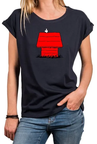 MAKAYA T-Shirt Damen Kurzarm Sommer Top mit Print Lustige Oberteile Aufdruck Frauen (Rundhals, Blau, Grau, Rosa, Schwarz, Weiß) große Größen