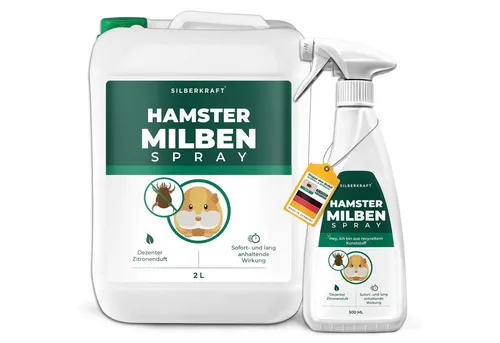 Silberkraft Insektenspray für Nager – 2500 ml Milbenspray für Hamster & Meerschweinchen - Effektives Schädlingsmittel für Hamster und Nager. Schnelle Wirkung und Langzeitschutz dank Geraniol-Formulierung. Ideal für Käfige, Schlafplätze und Zubehör, hergestellt in Deutschland.