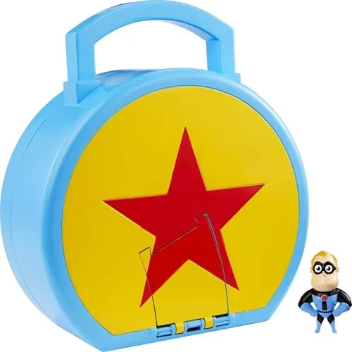 Disney Pixar GMC76 - Pixar-Welten Spielset mit Figur, kompaktes Design mit exklusiver Mr. Incredible Minifigur und drei Spielbereichen, ideal für Kinder ab 3 Jahren