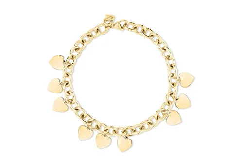 ECHTZEIT Armband mit Herzanhängern aus Edelstahl - 23 cm lang - Armbänder für Damen, stilvolles Design mit grober Gliederkette und romantischen Herzanhängern, perfekt für jeden Look und jeden Anlass.