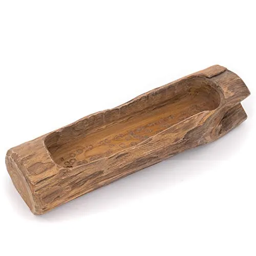 DESIGN DELIGHTS NATURHOLZSCHALE Fiore 40 | Teakholz, 40x13 cm (BxT) | längliche Holzschale, Servierschale, Teakschale, Natur Dekoschale, Wurzelholz Schale