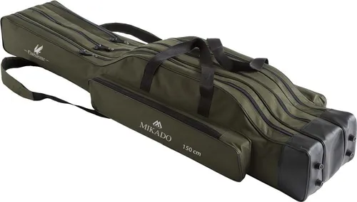 Mikado Rutenfutteral 3 Fächer 140cm verstärkt, grün - Rutenfutterale: Robuste und verstärkte Tasche mit 3 Fächern für optimalen Schutz Ihrer Ruten beim Transport.