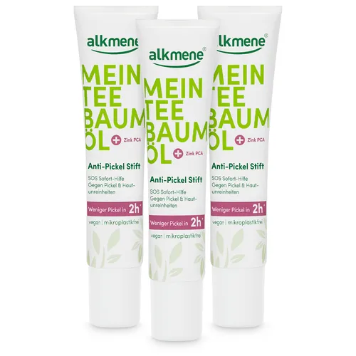 alkmene Teebaumöl Anti Pickel Stift 15 ml - Effektiver Pickelstift mit Teebaumöl zur gezielten Anwendung bei unreiner Haut. Vegan und einfach in der Handhabung, ideal für unterwegs.