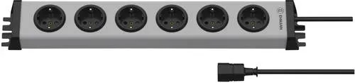 Ehmann Steckdosenleiste 6fach Grau Vario Linea - Steckdosen & Zubehör – Flexibel mit 6 Schutzkontakt-Steckdosen, ideal für Montage an Wand oder Boden und perfekt für 19