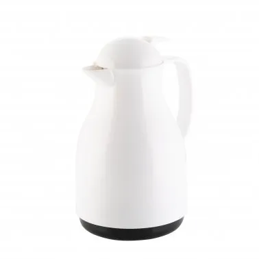 Isolierkanne Glaseinsatz weiß ca. 1 l Einhand-Ausgießautomatik ca. 15x26x17,5cm