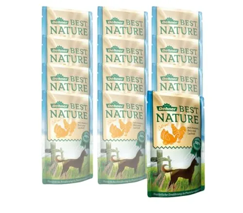 Dehner Best Nature Hundefutter, Nassfutter für ausgewachsene Hunde - Premium Hundefutter mit Geflügel und Reis, schonend hergestellt, ohne chemische Zusatzstoffe, ideal für die gesunde Ernährung Ihres Hundes.