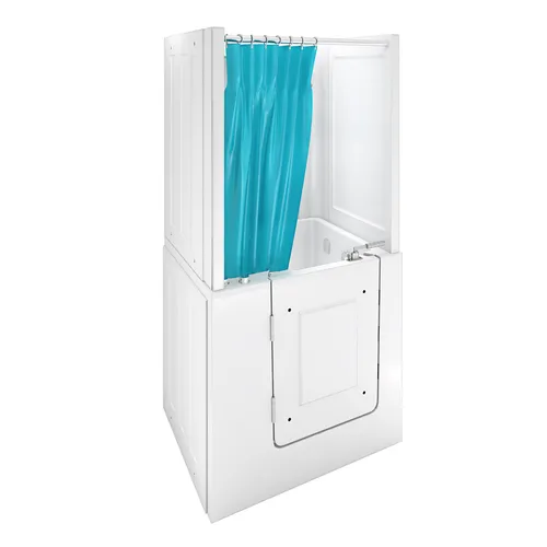 Seniorendusche und Whirlpool Wanne S02D-WP-TH-C-L 100x78cm - Duschkabine mit seitlicher Tür für sicheren Einstieg, ideal für Senioren. Hochwertiges Sanitär-Acryl und Wassermassage-Funktion sorgen für Wohlbefinden und Unabhängigkeit.