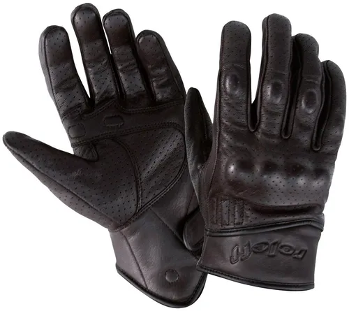 roleff Motorradhandschuhe RO 71 - Sommer-Polsterung in Schwarz XL - Motorradhandschuhe für den Sommer, aus hochwertigem Rindsleder mit Polsterung und Handgelenkschutz für optimalen Komfort und Sicherheit.