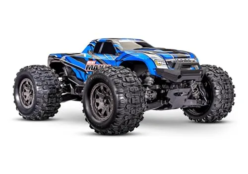 Traxxas Mini-Maxx 4x4 Elektro Monstertruck Brushless RTR Blau – 50 km/h - RC-Modelle: Hochgeschwindigkeits Monstertruck mit 50 km/h, ideal für Off- und Onroad-Abenteuer, ausgestattet mit leistungsstarkem Brushless-Motor und Allradantrieb.