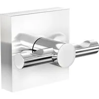 tesa EKKRO Handtuchhaken - Verchromter Edelstahl, ohne Bohren - Handtuchhaken zur Wandbefestigung, aus hochwertigem verchromtem Edelstahl, ideal für ein modernes Bad, einfach und schnell ohne Bohren anzubringen.