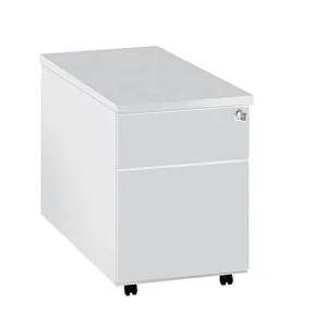 FORM 4 Rollcontainer mit 1 Schublade und Hängeregister - Praktischer Rollcontainer in Weiß, ideal für Büros. Mit 1 Schublade und Hängeregister für optimale Organisation und Platzersparnis.