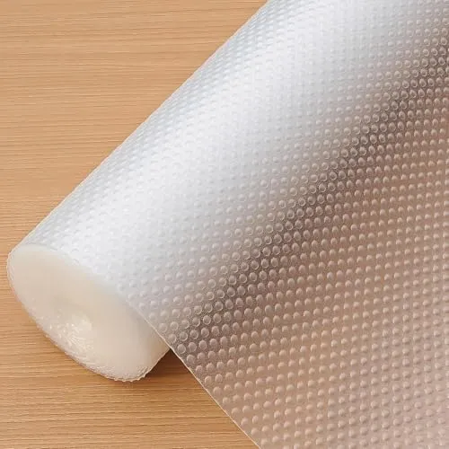 Hersvin Schubladenmatte 30cmx150cm Schubladeneinlage Eva Schrankpapier Nicht Klebende Wasserfest Unterlage Teppich für Küchenschränke Regalschrank (Transparent Punkt)