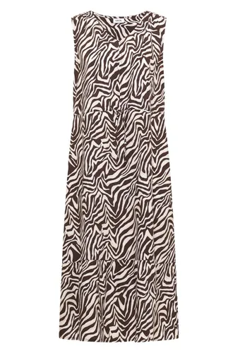 Cecil Midikleid mit V-Neck und Zebraprint Brown Cacao M von CECIL