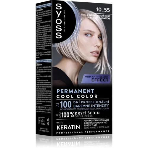 Syoss Permanent Cool Color Permanent-Haarfarbe mit einem kühlen Unterton Farbton 10_55 Ultra Platinum Blond 1 St.