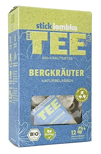 Naturbelassener Bio-Kräutertee Bergkräuter - 12 x 1 g - Bio