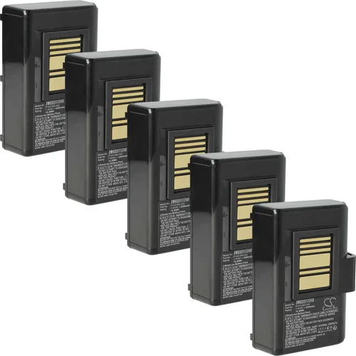 vhbw 5x Akku kompatibel mit Zebra ZQ521, ZQ510, ZQ511 RFID, ZQ511, ZQ520 Drucker Kopierer Scanner Etiketten-Drucker (2200 mAh, 7,4 V, Li-Ion)